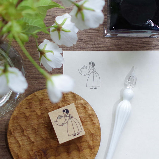 【スタンプ】ティーポットとおかっぱさん