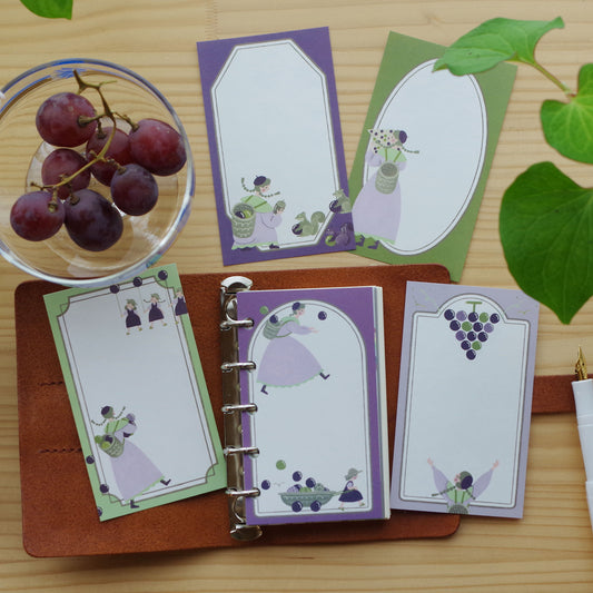 ぶどうあつめ ちいさなフレーム筆記帳