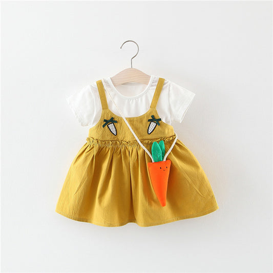 【特集 うさぎ×にんじん】にんじんバッグのワンピース(70~100cm)