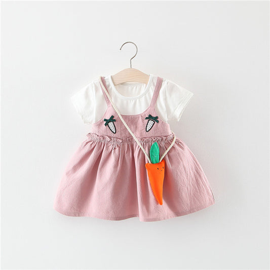 【特集 うさぎ×にんじん】にんじんバッグのワンピース(70~100cm)