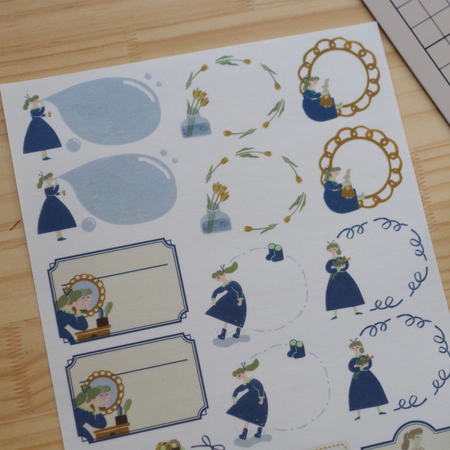 「ポニーテールの君と」ちょきちょき和紙シール