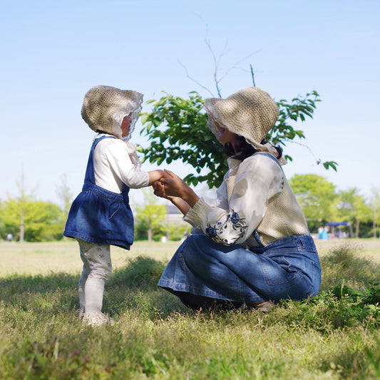 ママとおそろい レース麦わら帽子