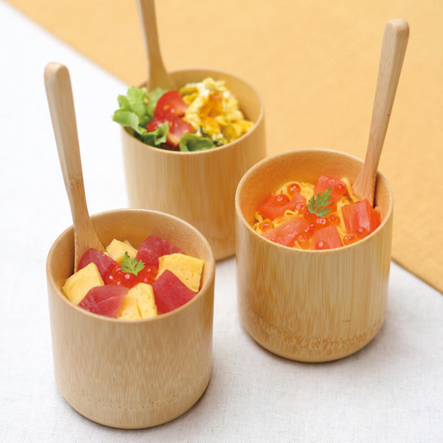 竹でそろえる 白のフリーカップ