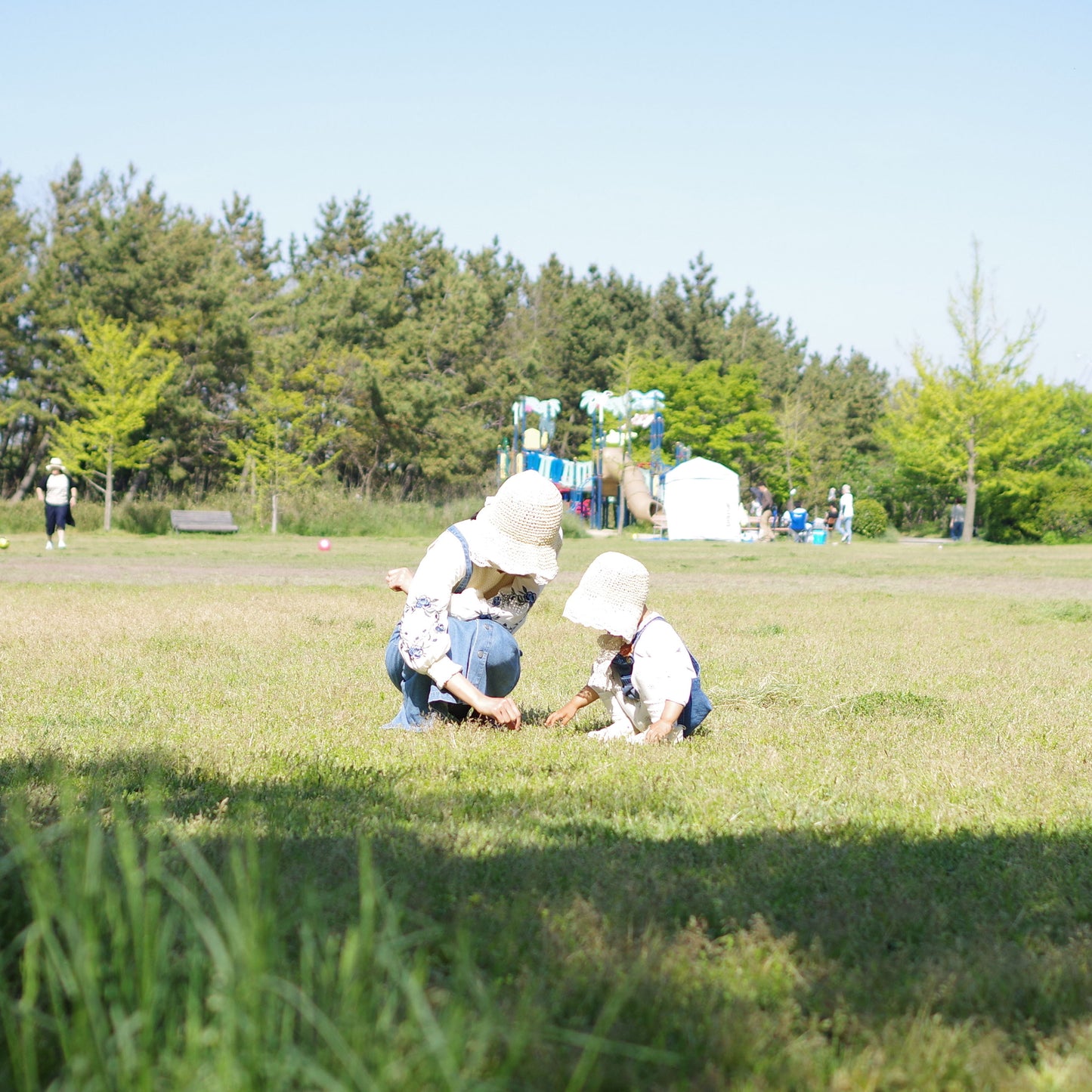 ママとおそろい レース麦わら帽子