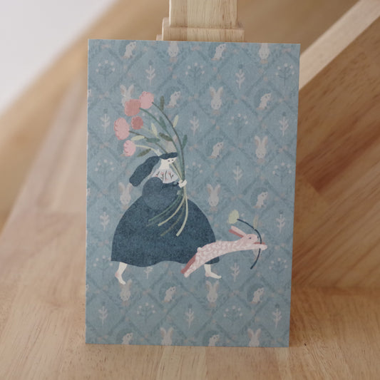 ポストカード-花瓶まで、あとちょっと-