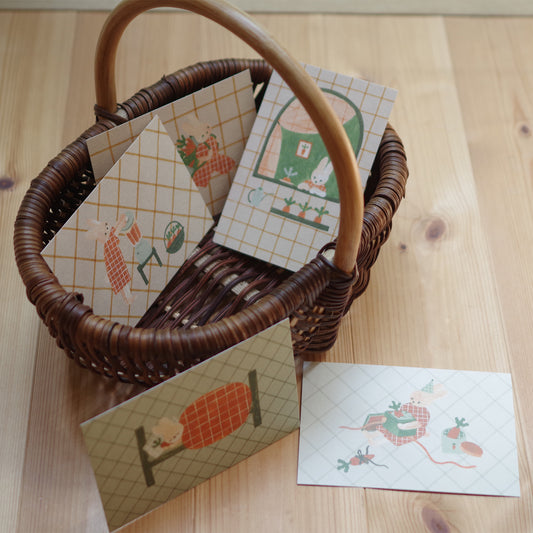 うさぎ、にんじんとの暮らし ポストカード5枚セット