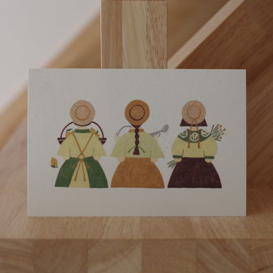 ポストカード-麦わら3姉妹-