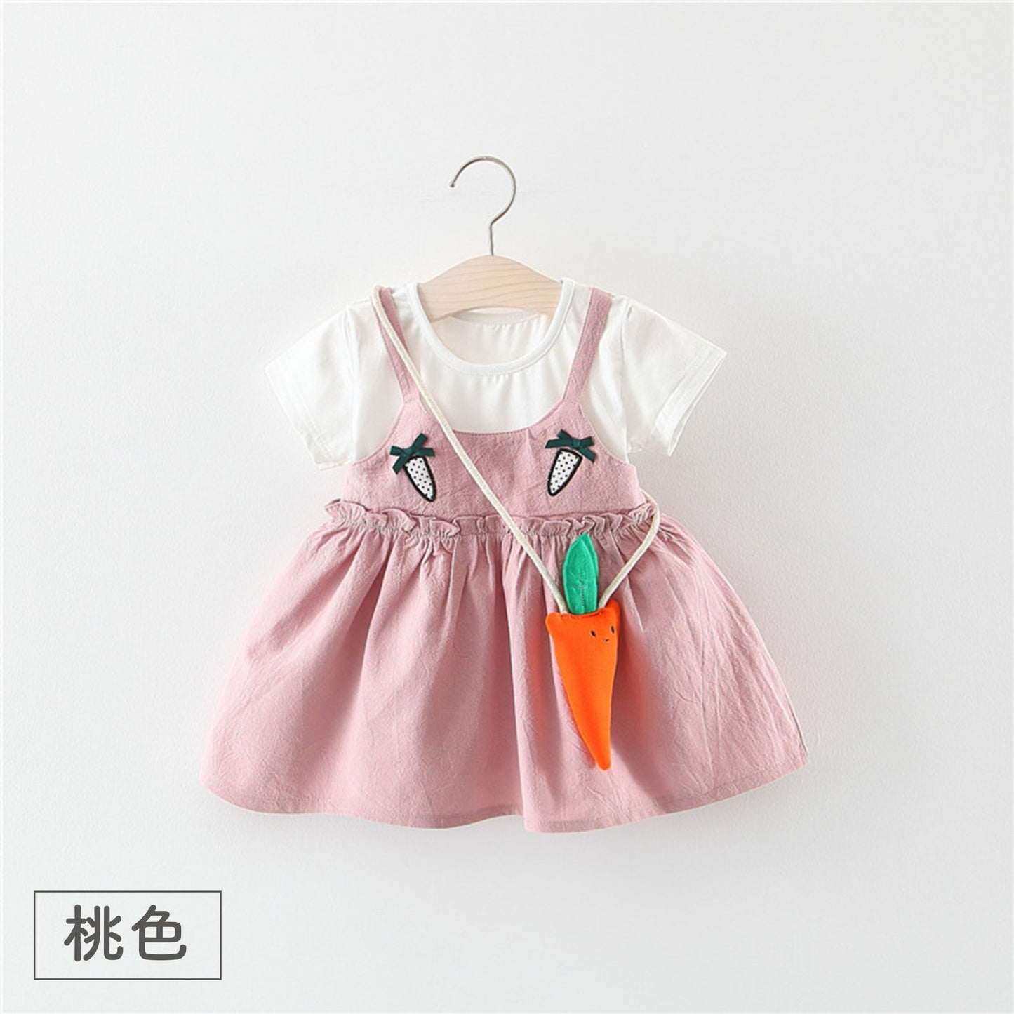【特集 うさぎ×にんじん】にんじんバッグのワンピース(70~100cm)