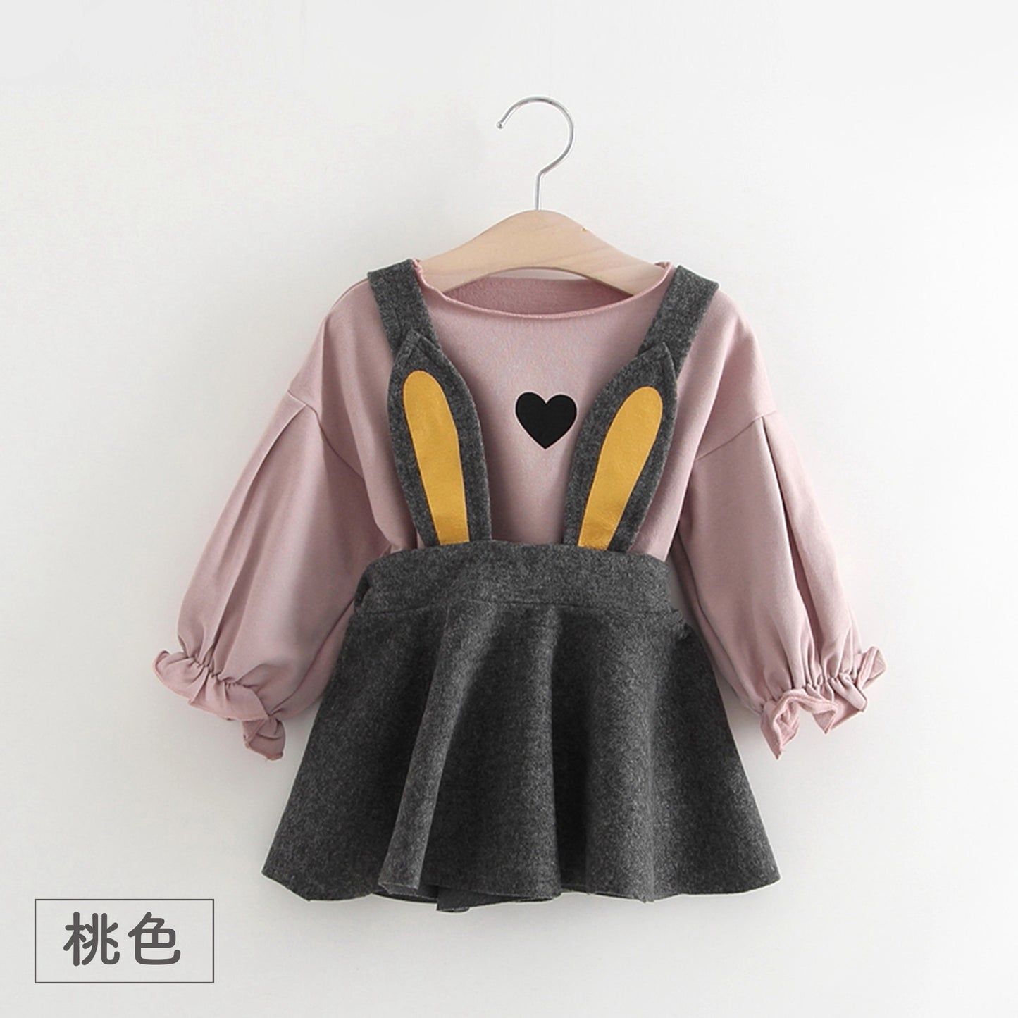【特集 うさぎ×にんじん】うさ耳サスペンダーのスカートセット(70〜100cm)
