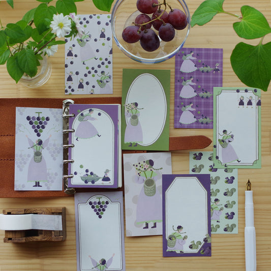 ぶどうあつめ ちいさなフレーム筆記帳