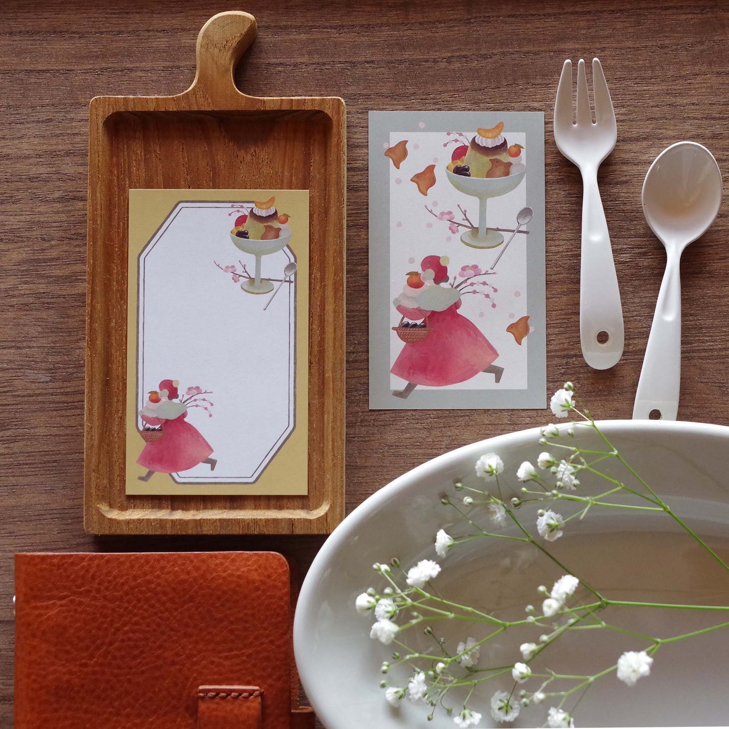 12ヶ月の特製プリン ちいさなフレームメモ