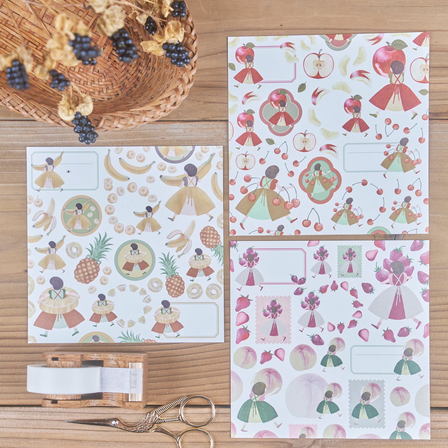 くだものどろぼう 素材集みたいなおりがみ