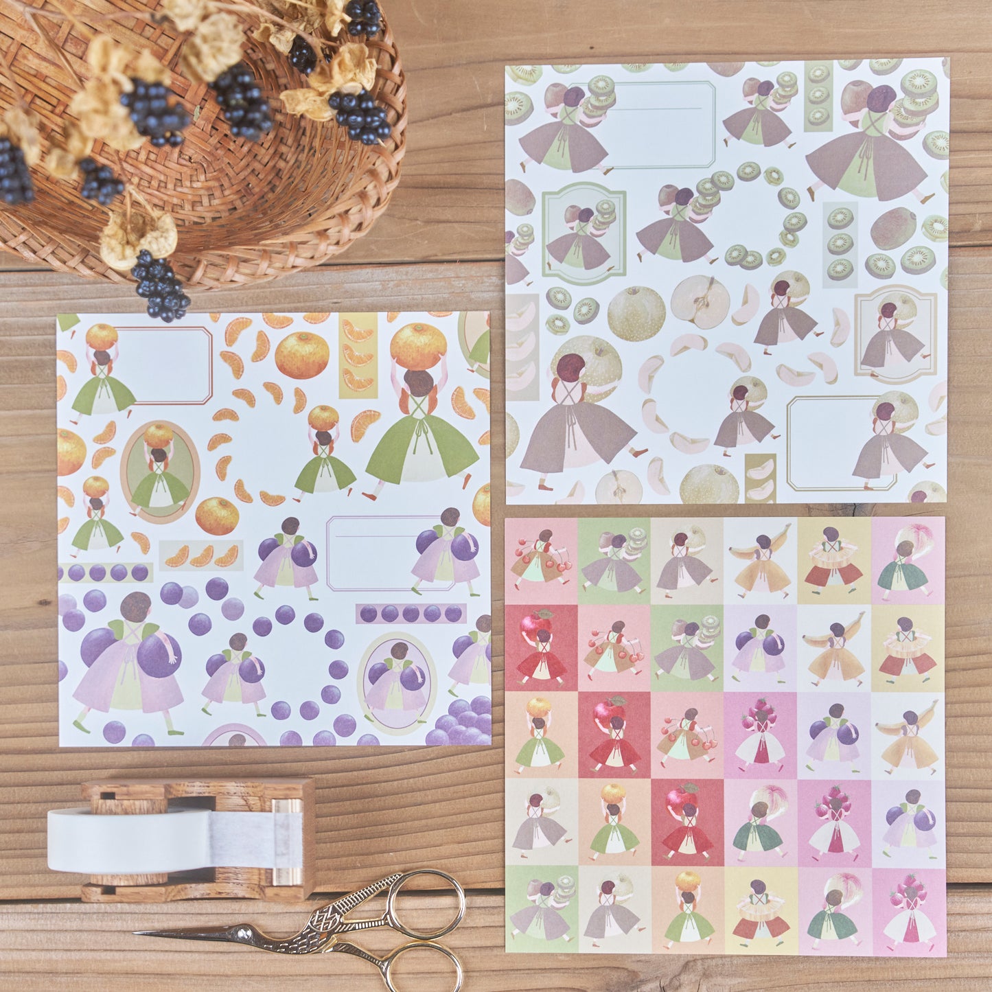 くだものどろぼう 素材集みたいなおりがみ