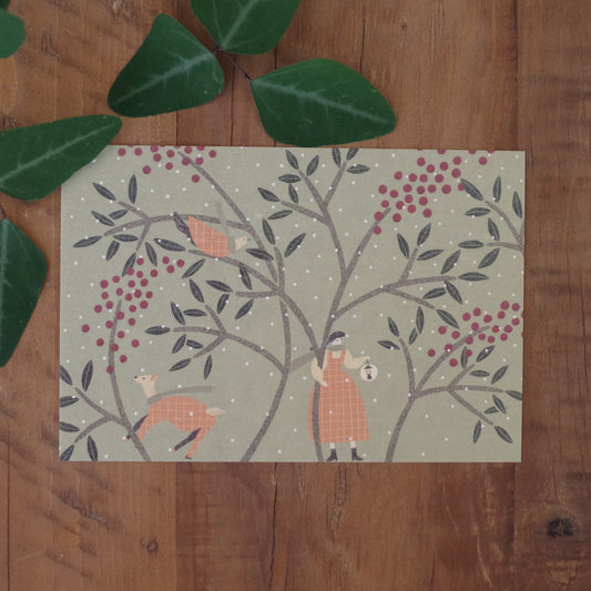 ポストカード-南天の森で-