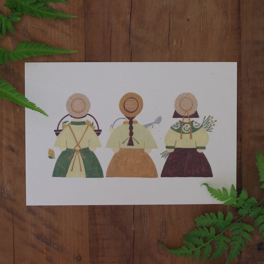 ポストカード-麦わら3姉妹-